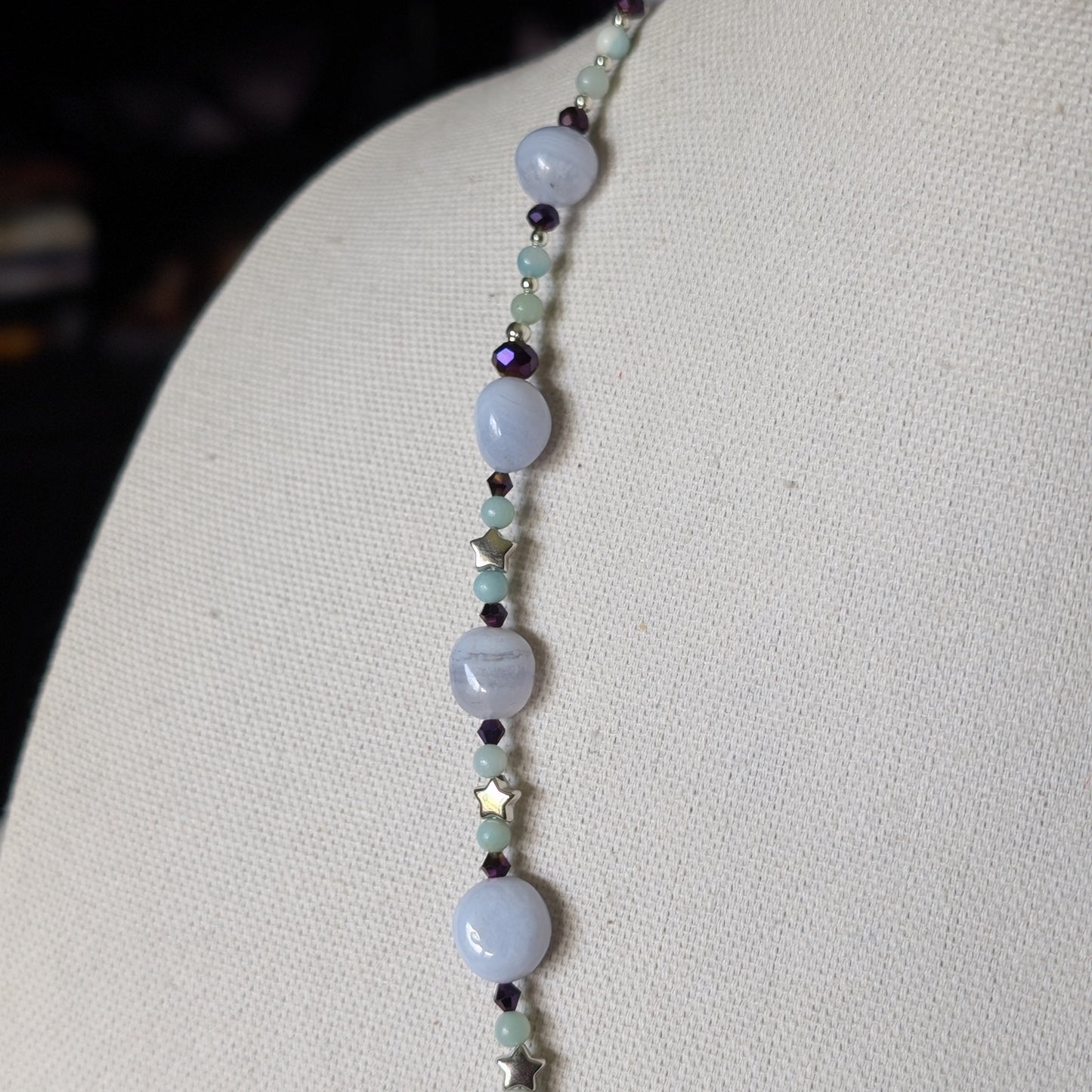 ✨Starwhirl✨| Blue Lace Agate & Amazonite Dancing Fairy Necklace