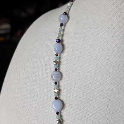 ✨Starwhirl✨| Blue Lace Agate & Amazonite Dancing Fairy Necklace