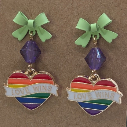 ✨The Rainbow Revelwood✨| Pride-Inspired Rainbow Bow Post Earrings
