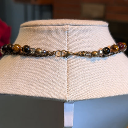 ✨Duskmire✨| Tiger's Eye & Botswana Agate Layered Fairy Necklace