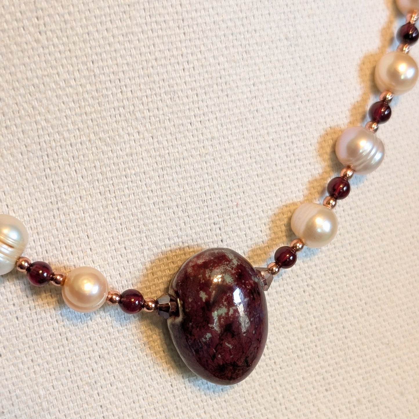 ✨The Red Heir✨| Reversible Pearl, Garnet & Rose Gold Hematite Necklace