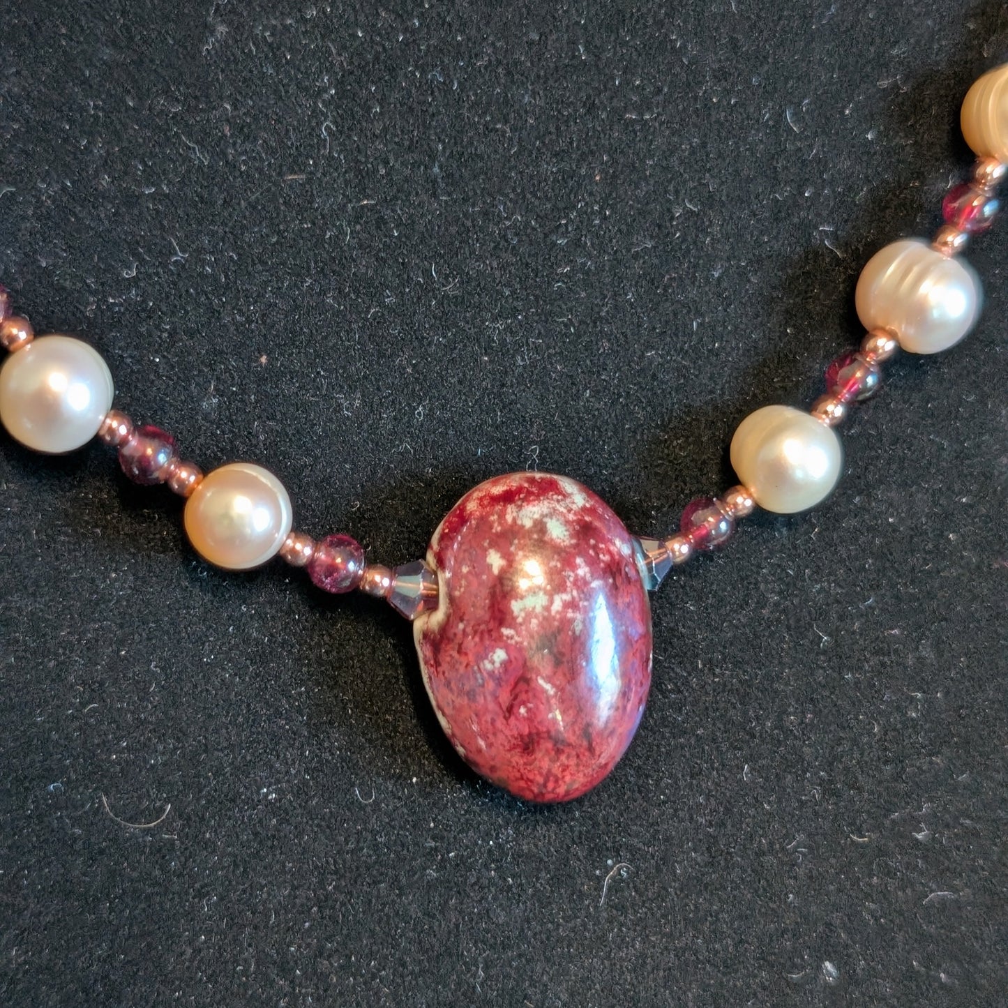 ✨The Red Heir✨| Reversible Pearl, Garnet & Rose Gold Hematite Necklace