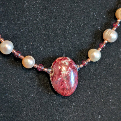 ✨The Red Heir✨| Reversible Pearl, Garnet & Rose Gold Hematite Necklace
