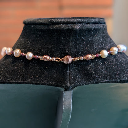 ✨The Red Heir✨| Reversible Pearl, Garnet & Rose Gold Hematite Necklace