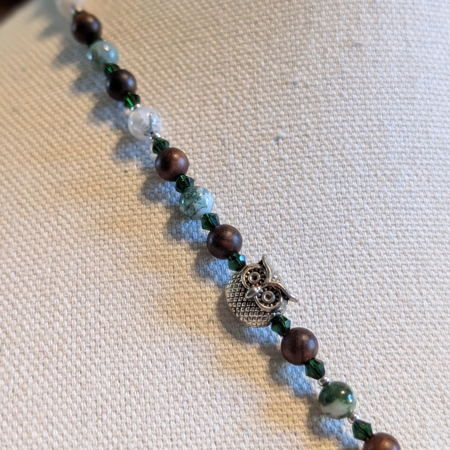 ✨Parliamentree Recess✨| Tree Agate & Wood Owl Necklace