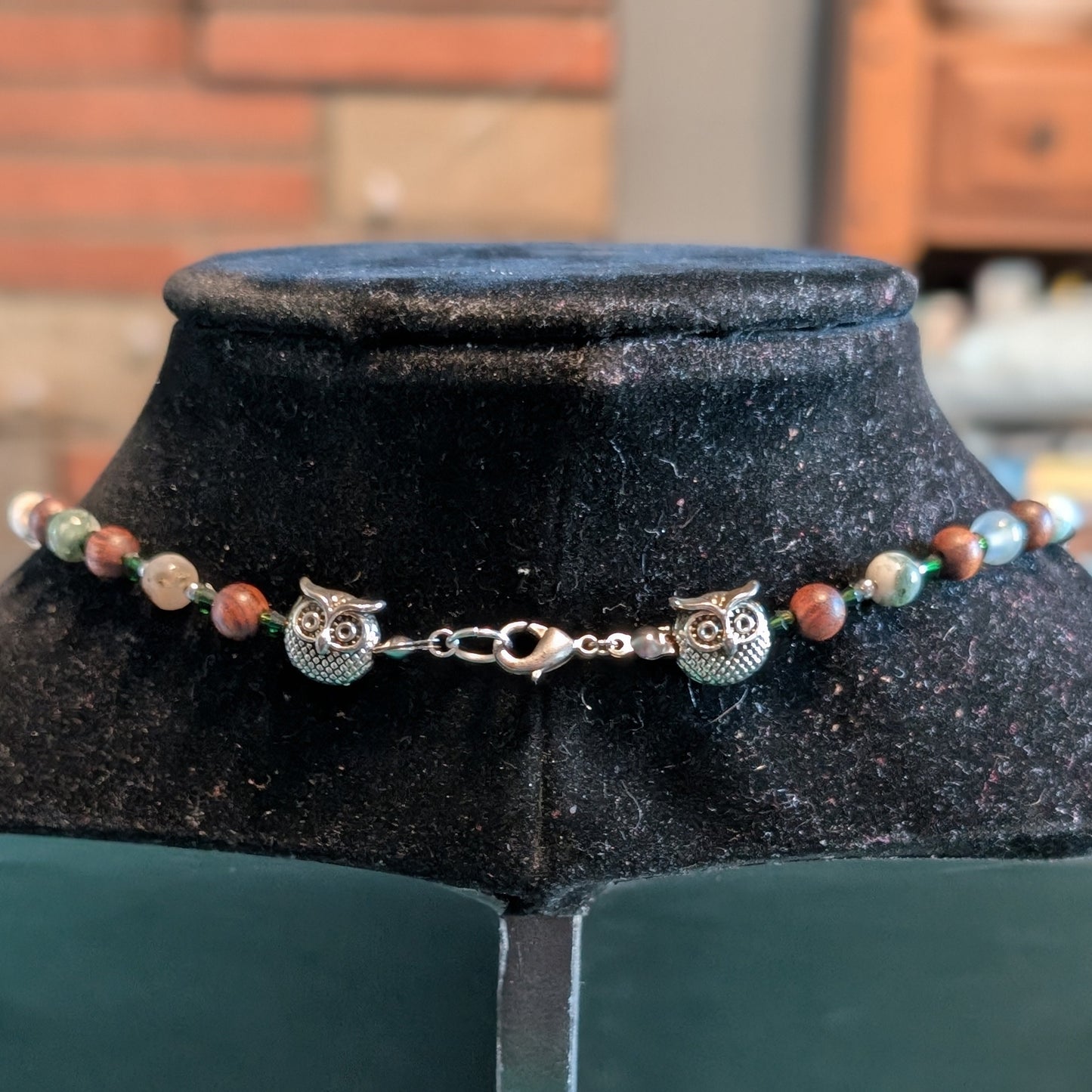 ✨Parliamentree Recess✨| Tree Agate & Wood Owl Necklace