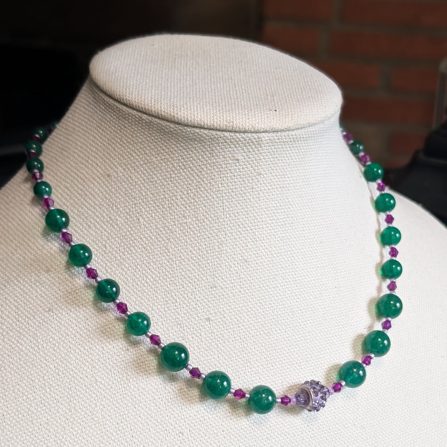 ✨Sugardrop Court✨| Green Jade Necklace with Purple Accents