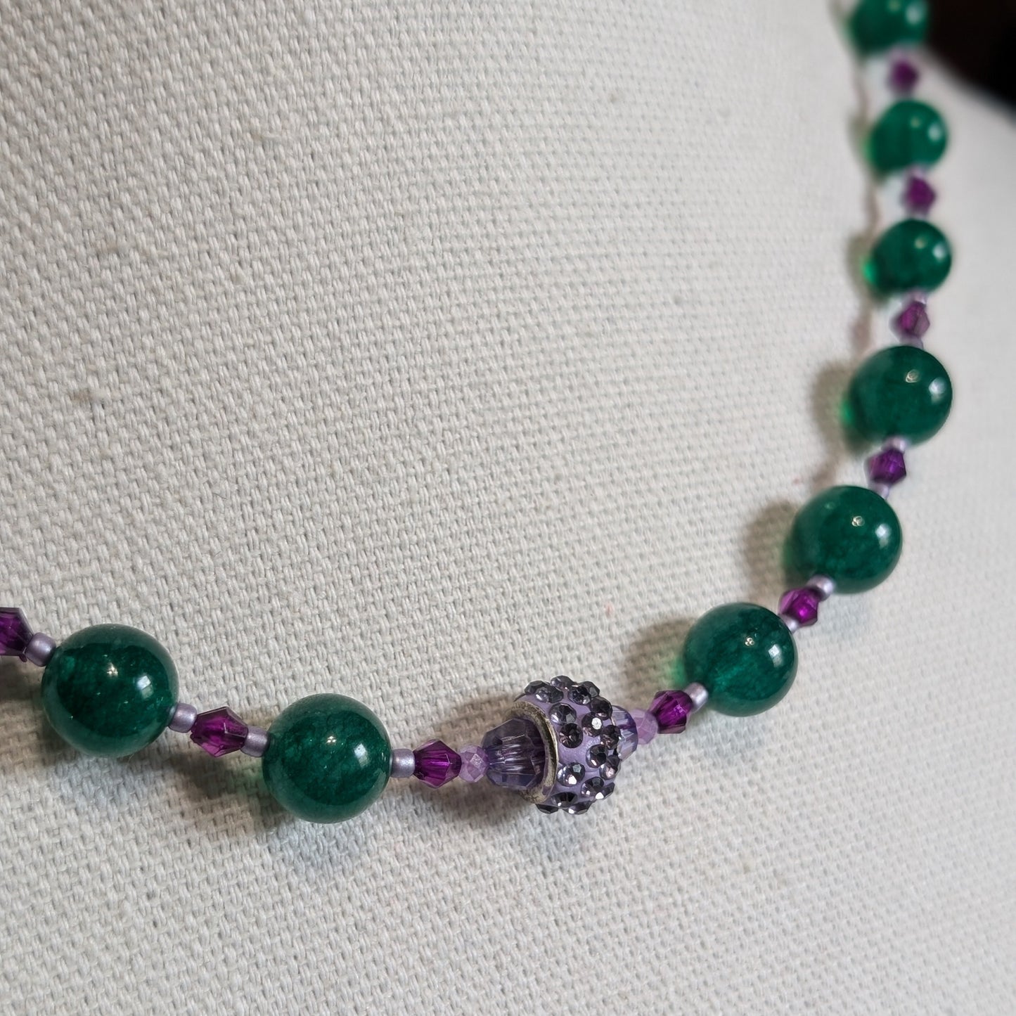✨Sugardrop Court✨| Green Jade Necklace with Purple Accents