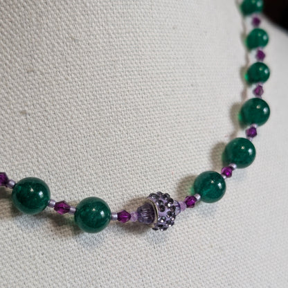 ✨Sugardrop Court✨| Green Jade Necklace with Purple Accents