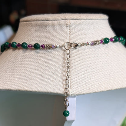 ✨Sugardrop Court✨| Green Jade Necklace with Purple Accents