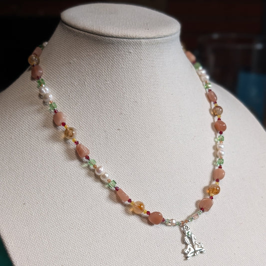 ✨Twinflare✨| Gemini Zodiac Necklace of Citrine, Sunstone & Pearls