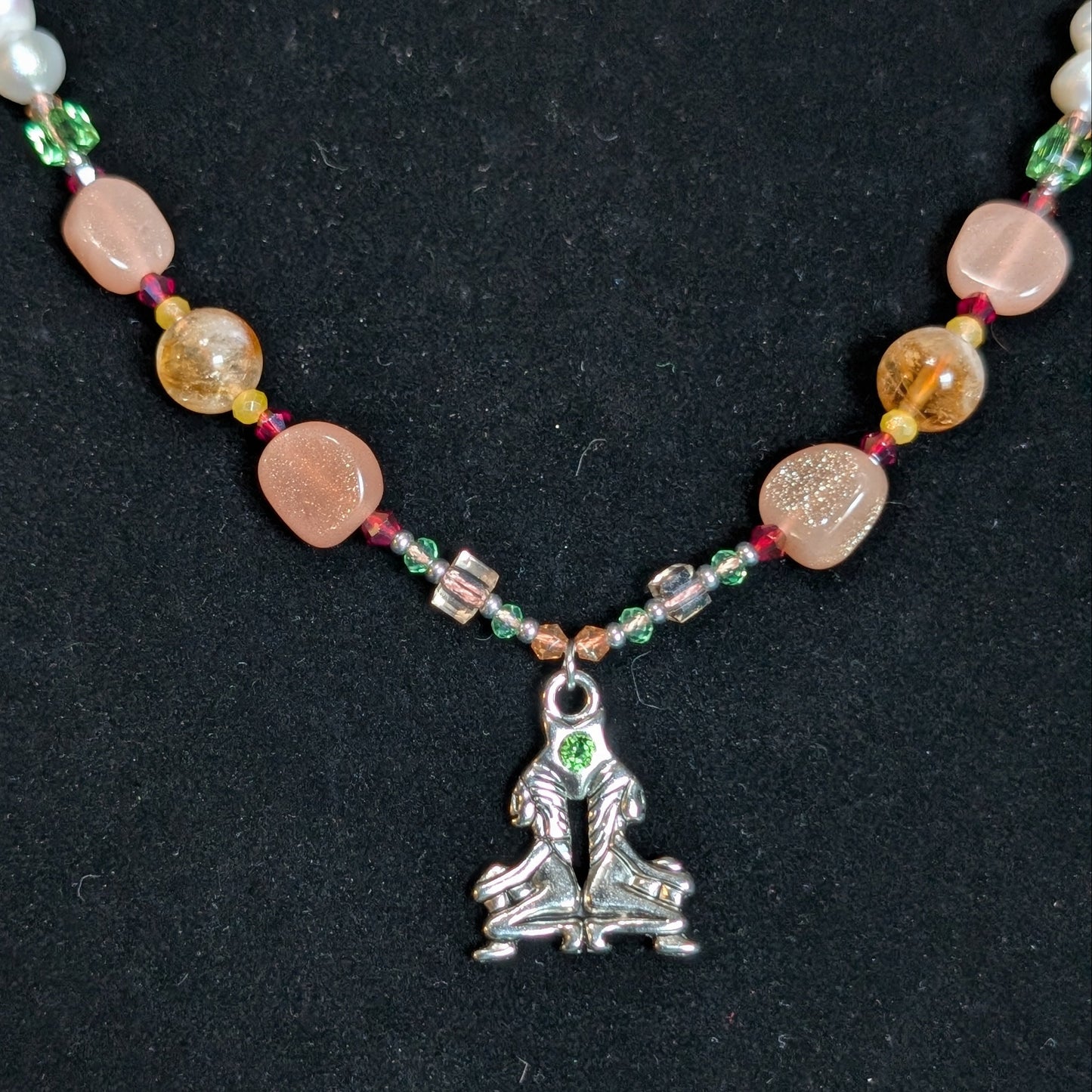 ✨Twinflare✨| Gemini Zodiac Necklace of Citrine, Sunstone & Pearls