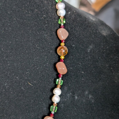 ✨Twinflare✨| Gemini Zodiac Necklace of Citrine, Sunstone & Pearls