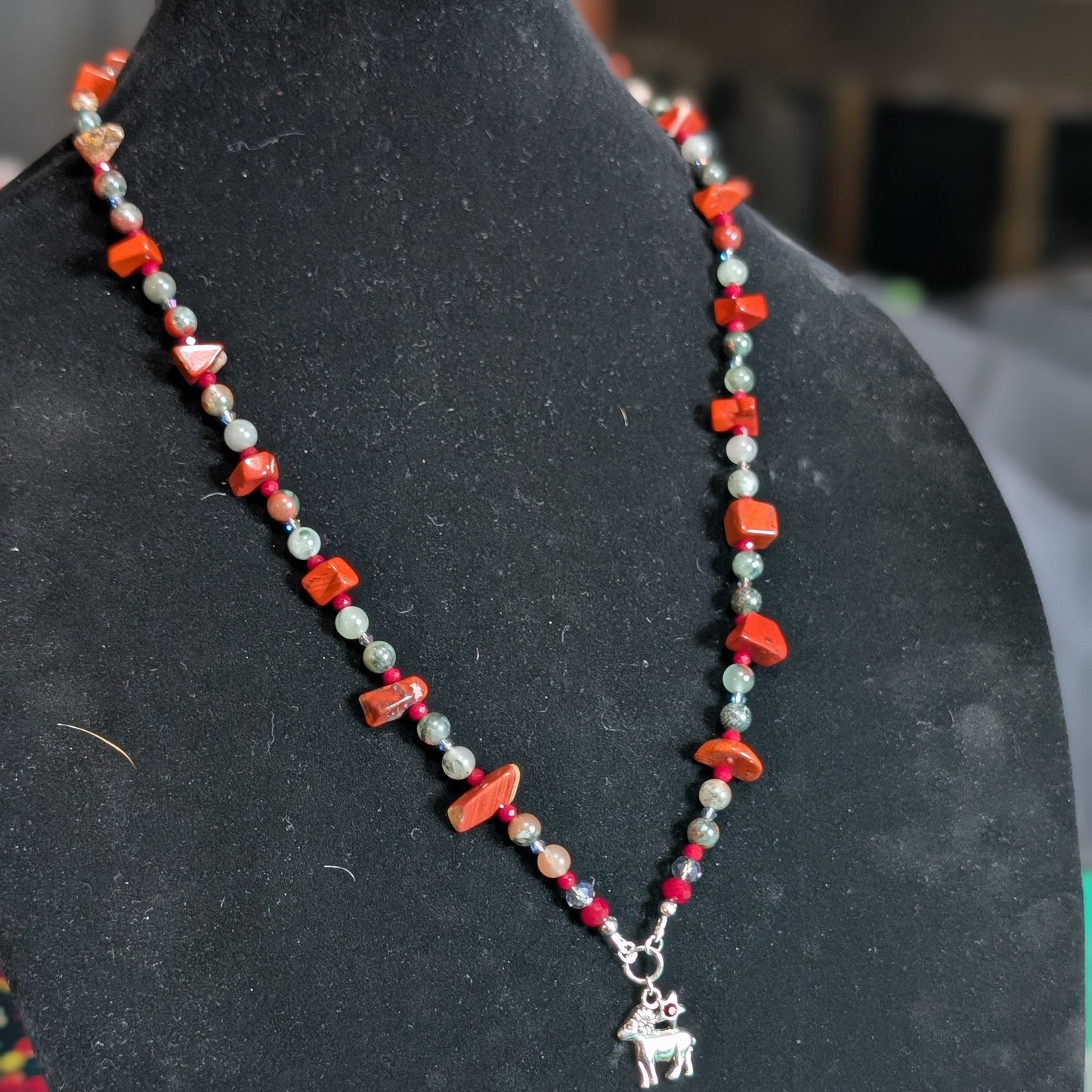 ✨Marsroot✨| Aries Necklace | Red Jasper & Bloodstone Aries Zodiac Necklace