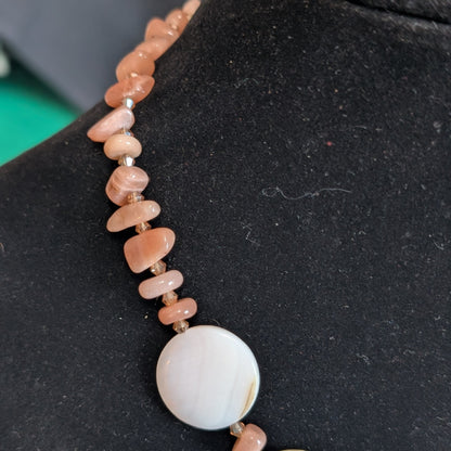 ✨Sunlace Grotto✨ | Sunstone & Shell Flower Necklace