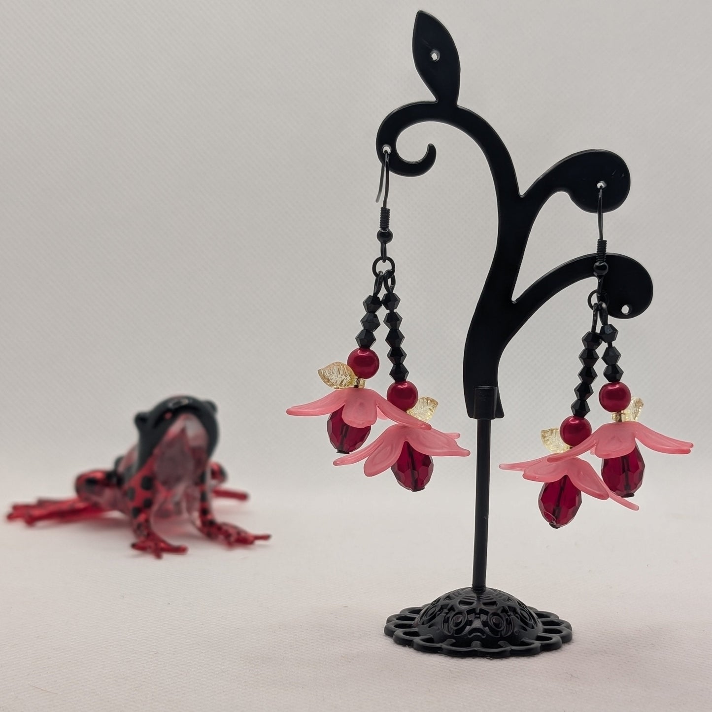 ✨The Whirlskirt Blossoms✨| Floral Glass Bead Dance Earrings