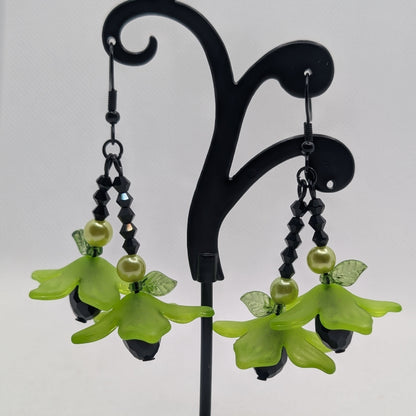 ✨The Whirlskirt Blossoms✨| Floral Glass Bead Dance Earrings