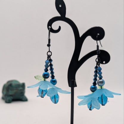 ✨The Whirlskirt Blossoms✨| Floral Glass Bead Dance Earrings