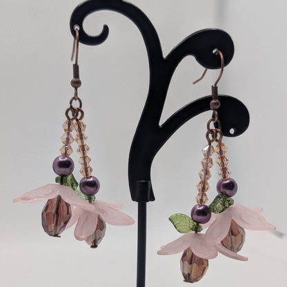 ✨The Whirlskirt Blossoms✨| Floral Glass Bead Dance Earrings