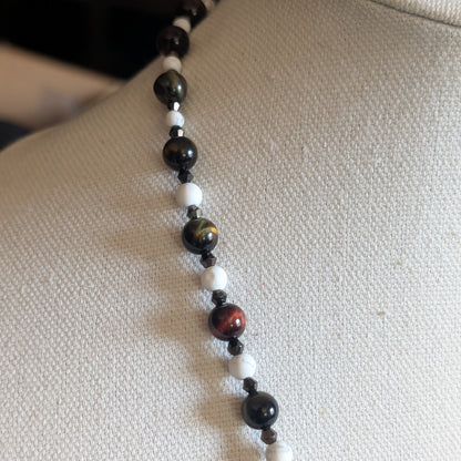 ✨Redeye Bramblewise✨| Red & Blue Tiger’s Eye and Howlite Unisex Necklace