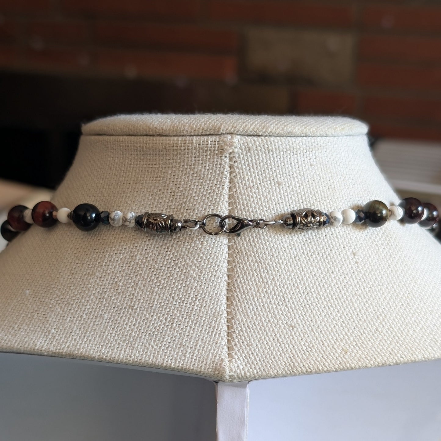 ✨Redeye Bramblewise✨| Red & Blue Tiger’s Eye and Howlite Unisex Necklace