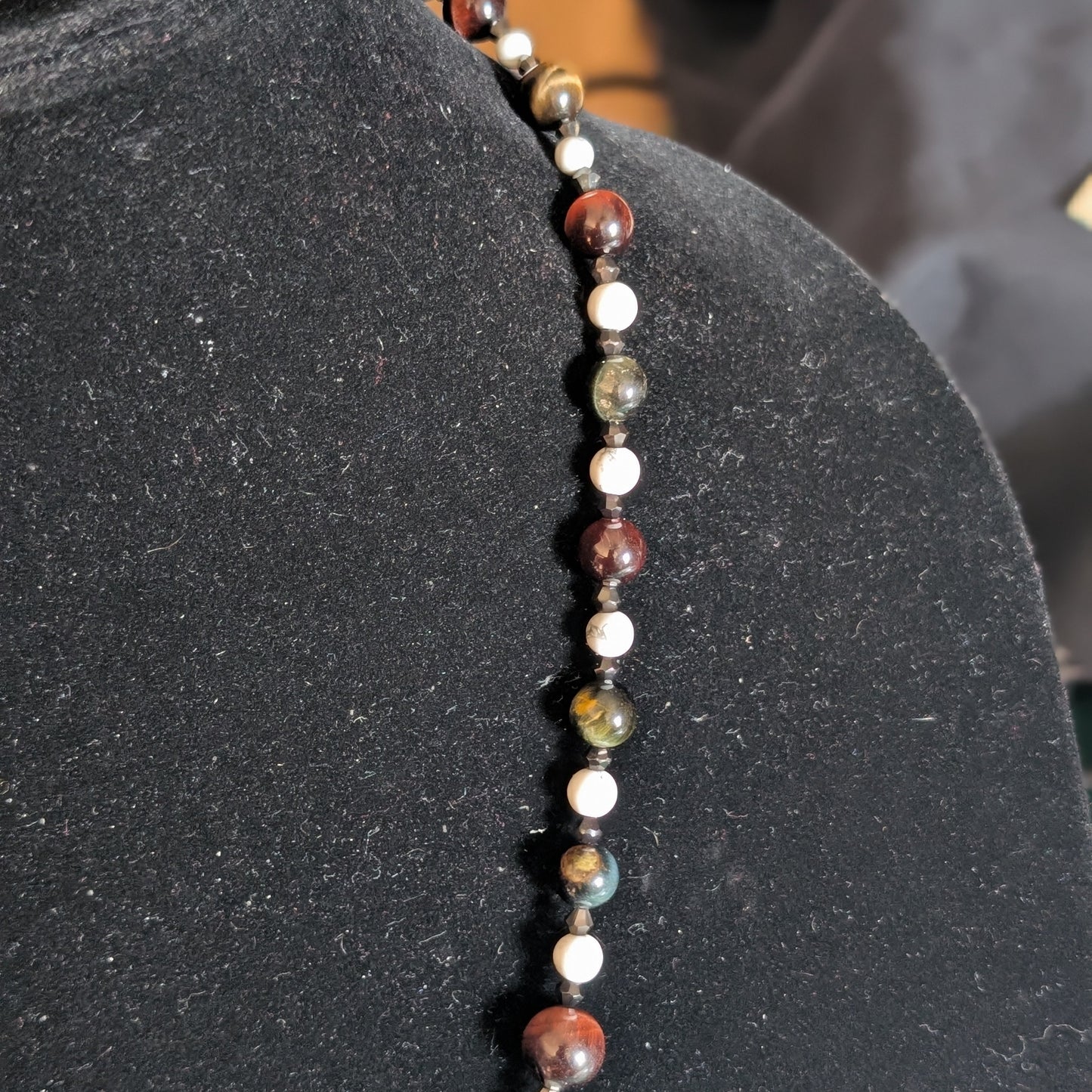 ✨Redeye Bramblewise✨| Red & Blue Tiger’s Eye and Howlite Unisex Necklace