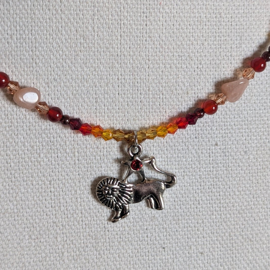 ✨Sunpride✨| Leo Zodiac Necklace with Citrine, Carnelian, Sunstone, & Garnet