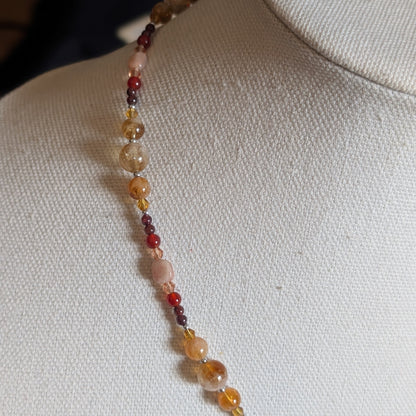 ✨Sunpride✨| Leo Zodiac Necklace with Citrine, Carnelian, Sunstone, & Garnet