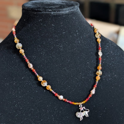 ✨Sunpride✨| Leo Zodiac Necklace with Citrine, Carnelian, Sunstone, & Garnet