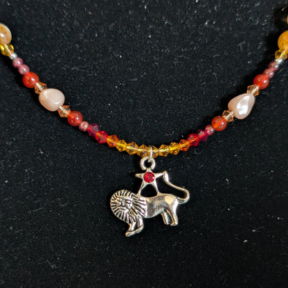 ✨Sunpride✨| Leo Zodiac Necklace with Citrine, Carnelian, Sunstone, & Garnet