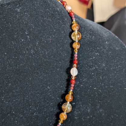 ✨Sunpride✨| Leo Zodiac Necklace with Citrine, Carnelian, Sunstone, & Garnet