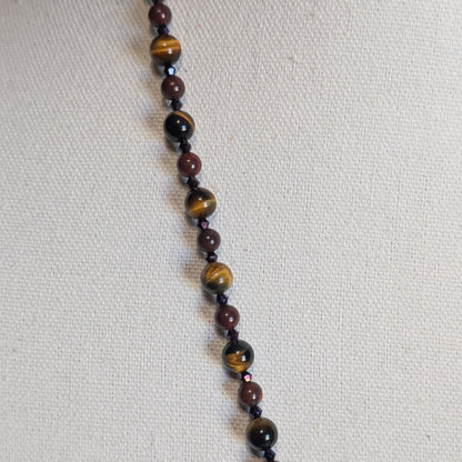 ✨Rootgild Reverie✨| Tiger’s Eye & Purple Aventurine Fairy Cameo Necklace