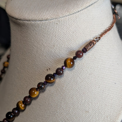 ✨Rootgild Reverie✨| Tiger’s Eye & Purple Aventurine Fairy Cameo Necklace