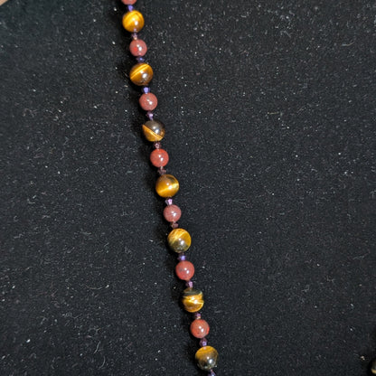 ✨Rootgild Reverie✨| Tiger’s Eye & Purple Aventurine Fairy Cameo Necklace