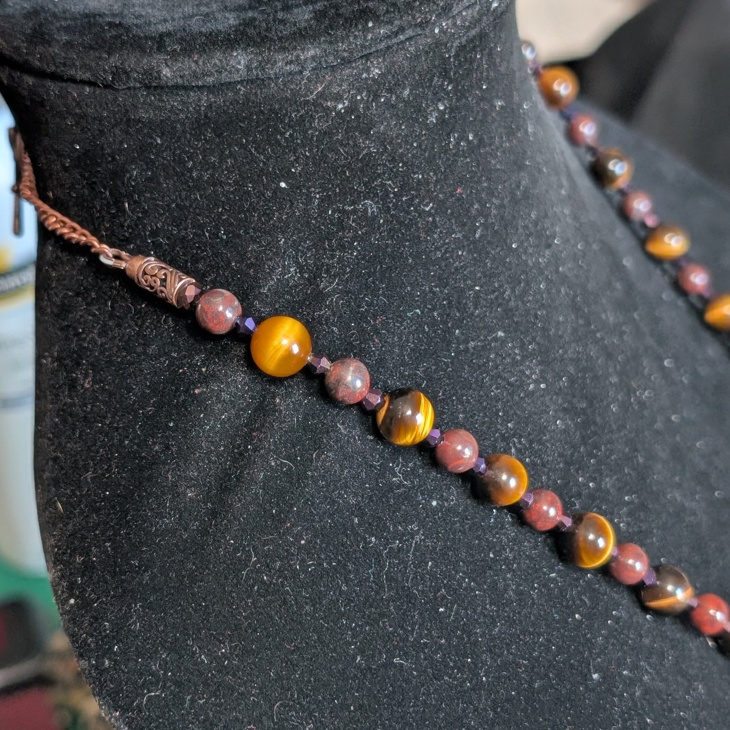 ✨Rootgild Reverie✨| Tiger’s Eye & Purple Aventurine Fairy Cameo Necklace