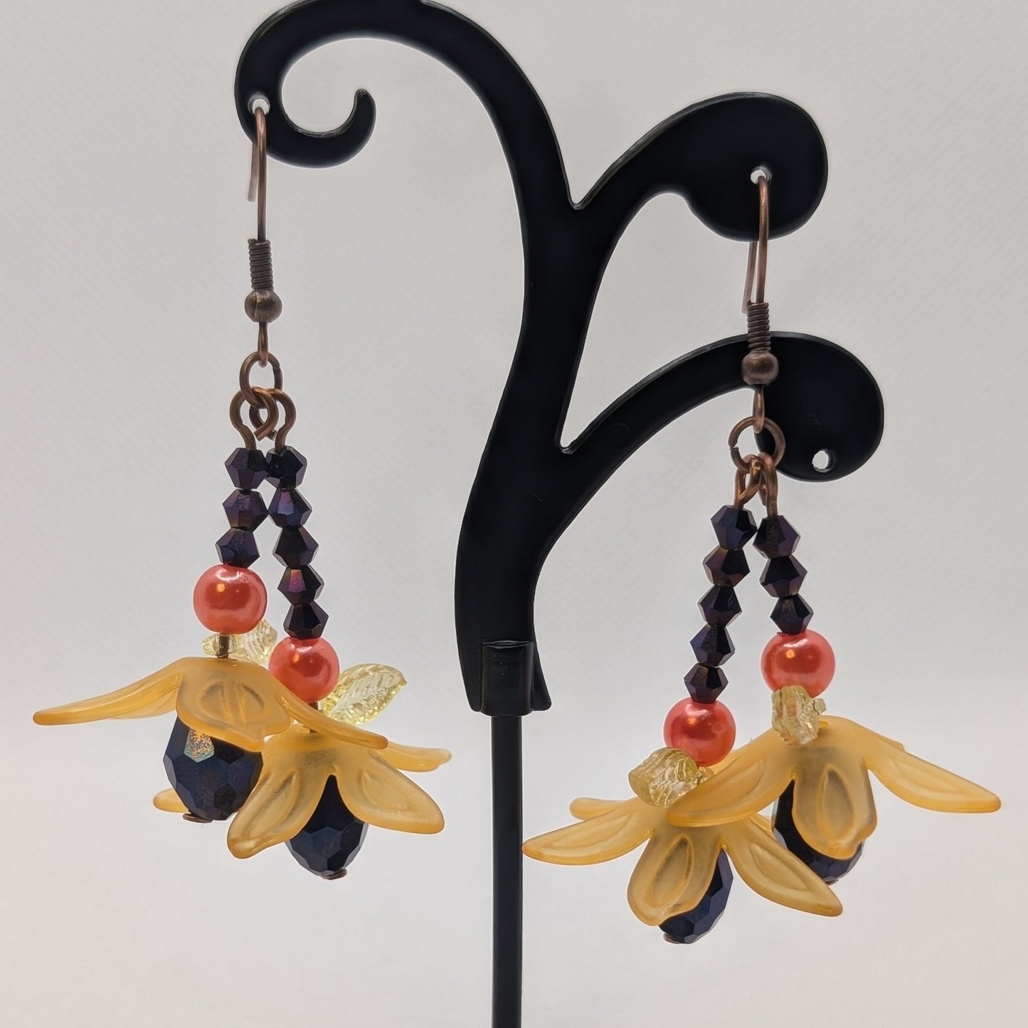 ✨The Whirlskirt Blossoms✨| Floral Glass Bead Dance Earrings