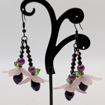 ✨The Whirlskirt Blossoms✨| Floral Glass Bead Dance Earrings