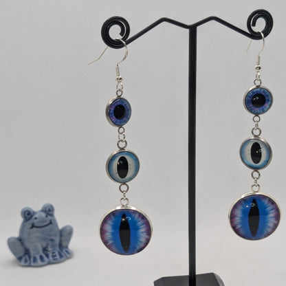 ✨Opticascade✨ | Graduated Triple Glass Eye Dangle Earrings