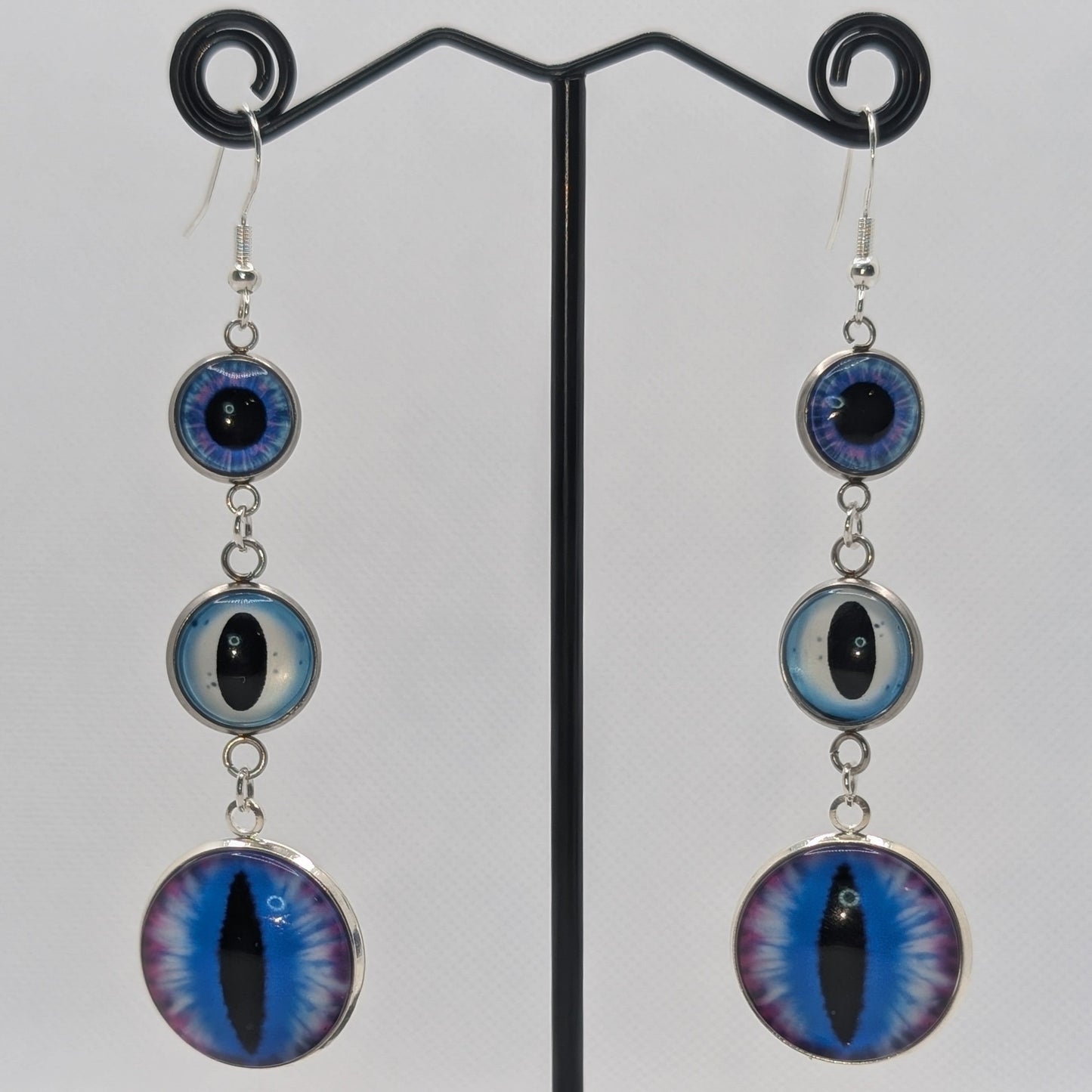 ✨Opticascade✨ | Graduated Triple Glass Eye Dangle Earrings