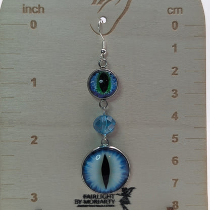 ✨The Mirewatchers✨ | Glass Eyeball & Faceted Bead Dangle Earrings