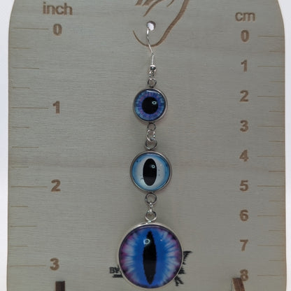 ✨Opticascade✨ | Graduated Triple Glass Eye Dangle Earrings