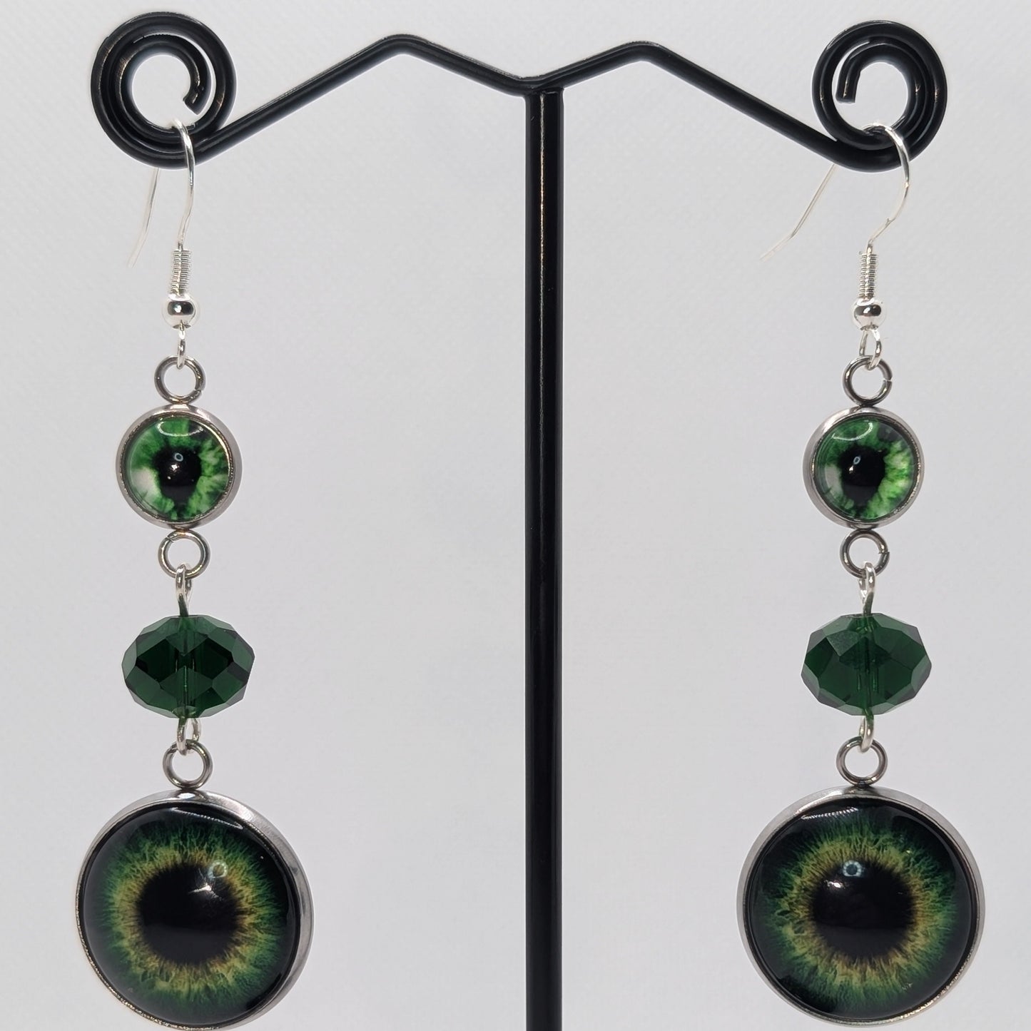 ✨The Mirewatchers✨ | Glass Eyeball & Faceted Bead Dangle Earrings