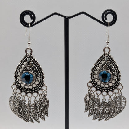 ✨The Frondwatchers✨ | Eyeball Earrings with Leaf Fringes