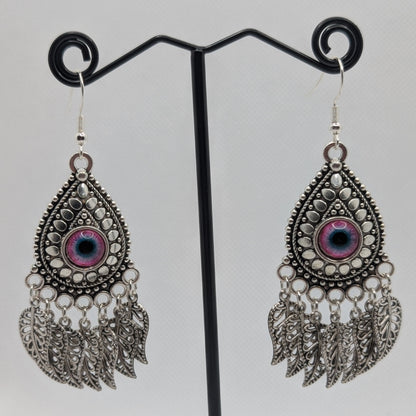 ✨The Frondwatchers✨ | Eyeball Earrings with Leaf Fringes