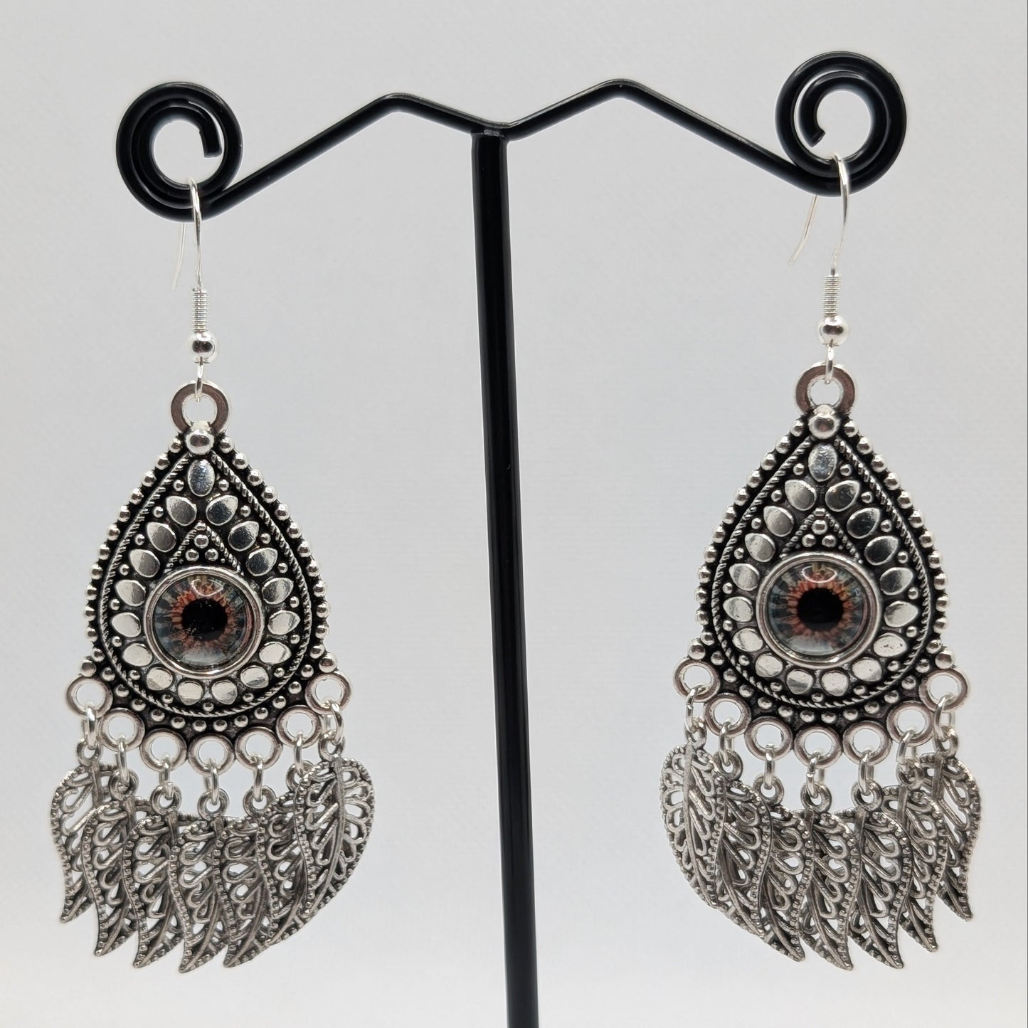 ✨The Frondwatchers✨ | Eyeball Earrings with Leaf Fringes