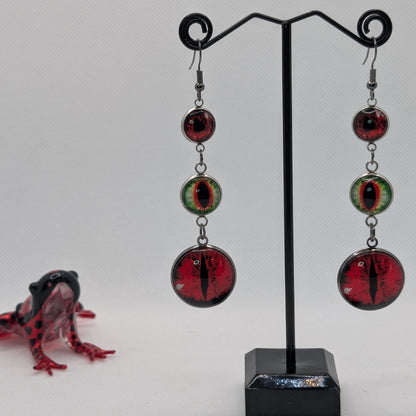 ✨Opticascade✨ | Graduated Triple Glass Eye Dangle Earrings