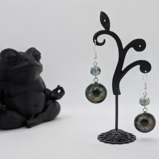 ✨The Glimmerwardens✨ | Glass Eyeball & Faceted Bead Earrings