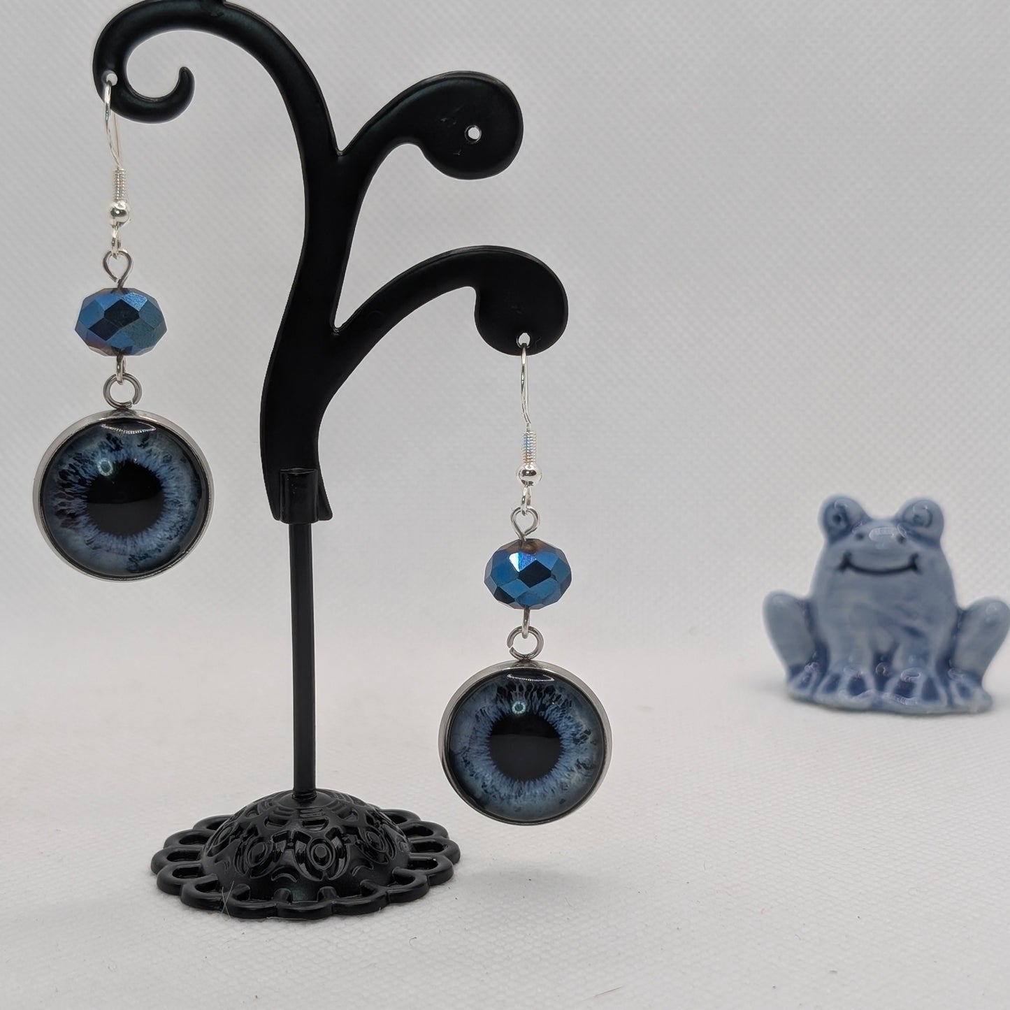 ✨The Glimmerwardens✨ | Glass Eyeball & Faceted Bead Earrings