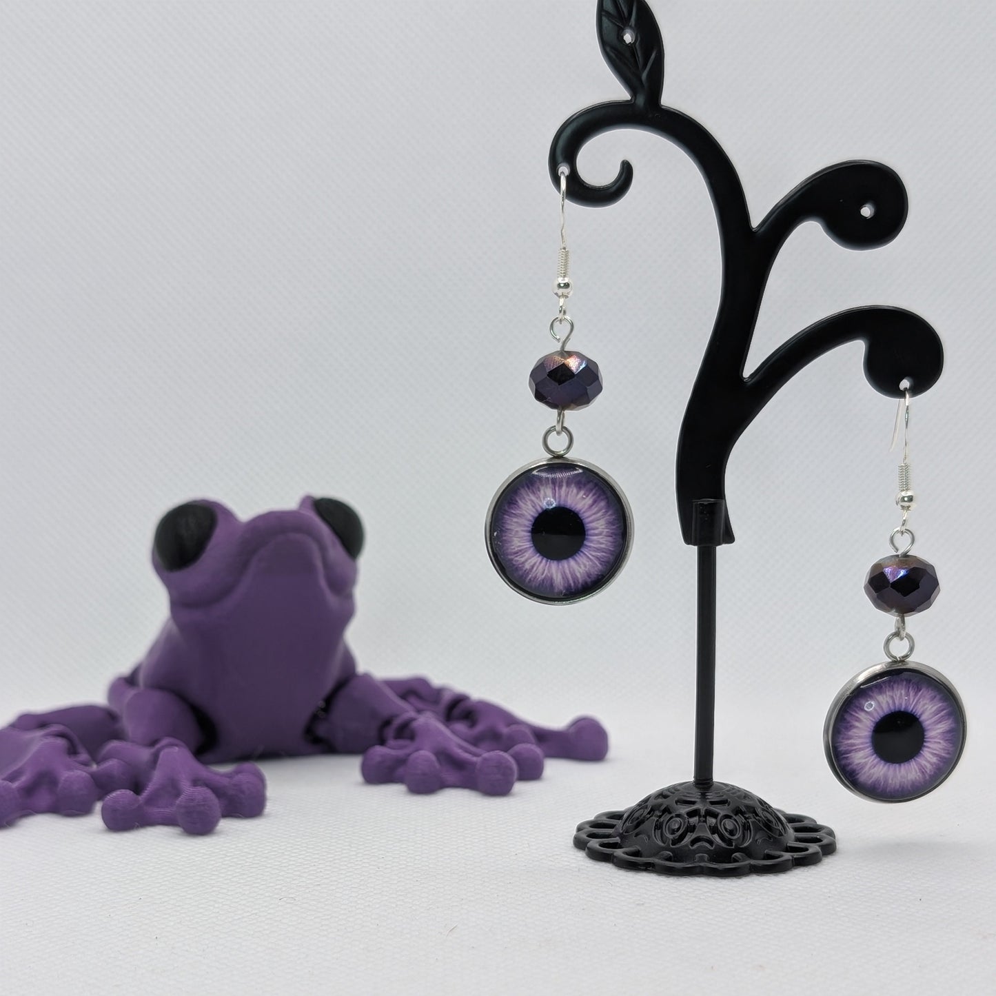 ✨The Glimmerwardens✨ | Glass Eyeball & Faceted Bead Earrings