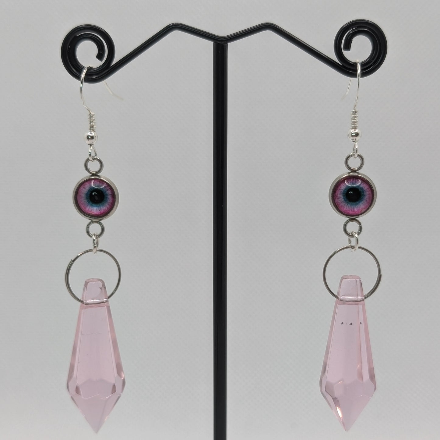✨The Fanglacrimae✨ | Glass Eye & Crystal Fang Dangle Earrings